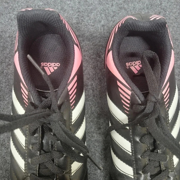 Adidas Q21025 Male Youth Soccer Cleats Black White Pink US 2 1/2 - Picture 6 of 15